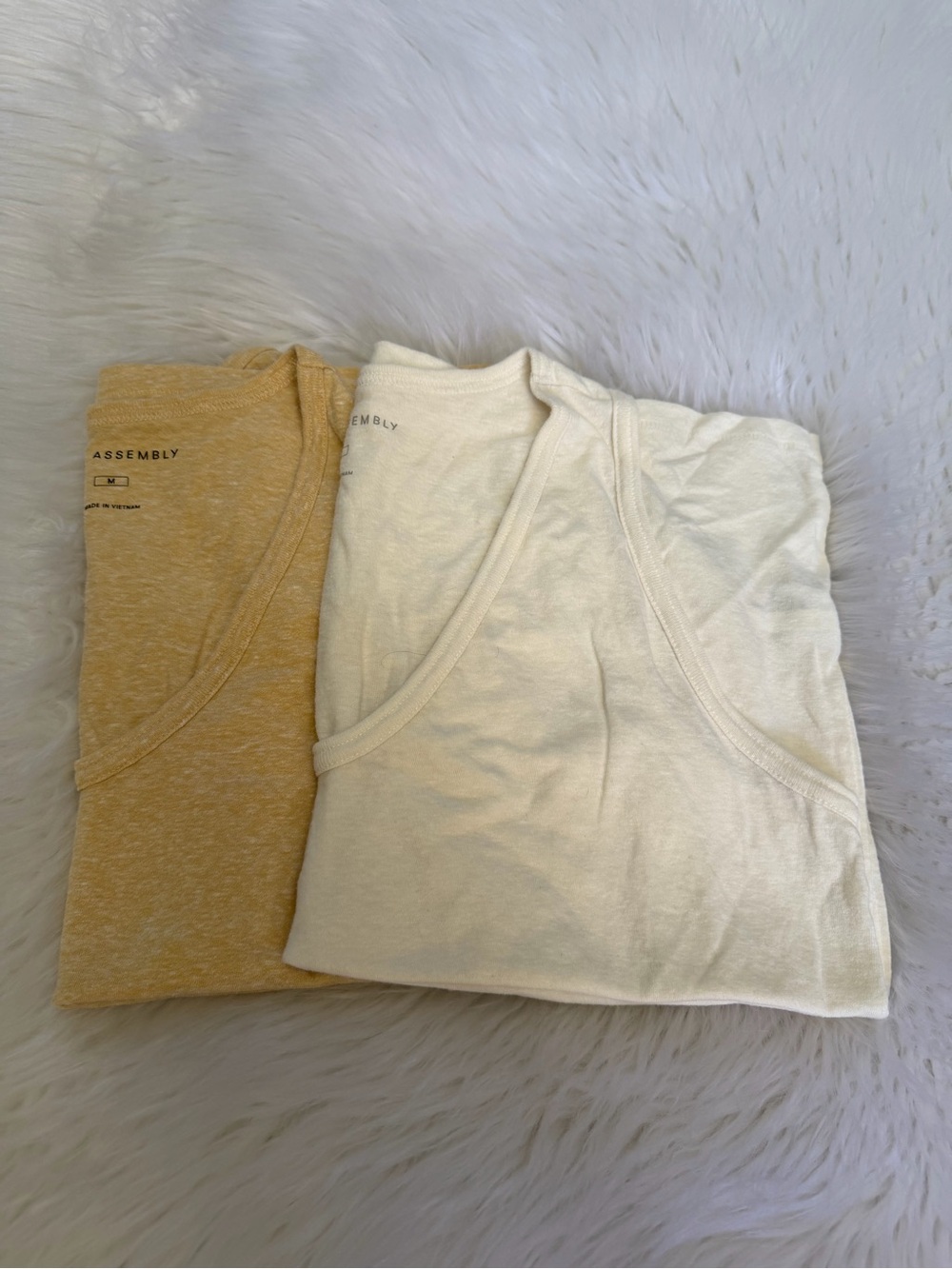 Two! Free Assembly Tank Tops (Mustard & Ivory) Sz M